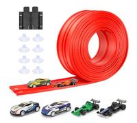 Pista de Coches 5m Incluye 4 Coches: KETIEE Rampa de Juguete Carreras Portátil para 1/64 Cars para Mayores de 3 Años, Rojo