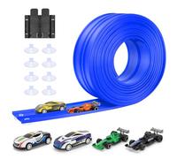 Pista de Coches 5m Incluye 4 Coches: KETIEE Rampa de Juguete Carreras Portátil para 1/64 Cars para Mayores de 3 Años, Azul