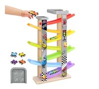 Pista de Coches,Juguetes Educativos De Madera 7 Niveles | Set de Pista de Coches con Rampa para Niños,para Interior Exterior Hogar Escuela Preescolar Jardín Cumpleaños