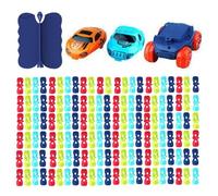 Pista De Coches para Niños | Vehículo Educativo con Luces,Juguete De Pista De Vehículos DIY | para Sala, Dormitorio, Actividad Familiar, Fiesta, Cumpleaños, Jardín De Infancia, Preescolar,