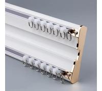 Pista De Cortina De Techo, Riel De Cortina De Aluminio Rieles De Cortinas Para El Techo Riel De Cortina Doble Carril De Techo Divisor De Habitación para Cortina Riel Recto(Size:1.5M,Color:Blanco)