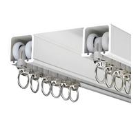 Pista De Cortina para Separador De Ambientes Barras De Cortina De Techo Pesado Riel De Cortinas Doble para Mirador Comedor con Tira De Silencio Facil De Istalar(Blanca,105cm/3.44ft)