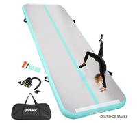 Pista de gimnasia inflable de aire, tapete de gimnasia de PVC duradero de 300X100X10Cm con bomba eléctrica, bolsa de transporte y kit de reparación para entrenamiento en casa, yoga