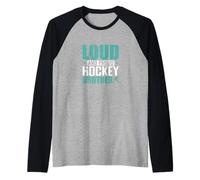 Pista de Hielo para Hermano de Hockey Fuerte y Orgulloso Camiseta Manga Raglan