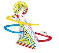 Pista de juguete subida de las escaleras eléctrica con luces sonidos música luminosa pista carrera feliz patito pista niños perros pingüinos montaña rusa escalada escalador trenes slide raza led (B)