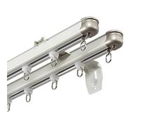 Pista deslizante de aluminio silenciosa de 70 cm, montaje en techo y pared, fácil instalación para separadores de habitaciones, perfecto para uso doméstico y de oficina, barra blanca