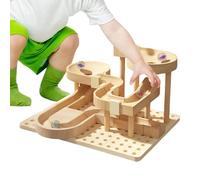 Pista para canicas de carreras - Juegos educativos divertidos de madera,Laberinto de canicas Juguetes de Construcción Juegos Puzzle,para Aula Casa Escuela Guardería Cumpleaños Navidad Niños Niños