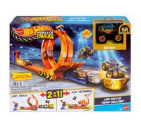 Hot Wheels Monster Trucks Set Trofeo Loop y Salto | Incluye Bigfoot 1:64, edición 50 aniversario, juega con bucle o salto mortal, JBX64