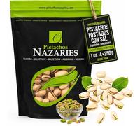 Pistachos cultivados en España, tostados y salados. 4x250 gramos Saludable Aperitivo Para Picar Fitness Proteico Cultivo Propio Andalucia Frutos Secos Naturales Vegano Sin Gluten