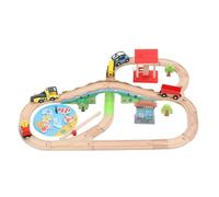 Pistas de Trenes de Madera Simulación de la Ciudad Traje de Tren para niños Toy de niños para niños pequeños de más de 2 años Material de Madera ecológica de Madera 49 Piezas