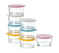 PISTISJACK 8 recipientes para aderezos para ensaladas, 200 ml, tarros pequeños con tapa, para aperitivos, salsas, especias, yogur, pudín