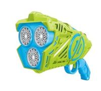 Pistola automática de burbujas con diseño de 3 ventiladores, rosa y verde, plástico, a partir de 3 años, funciona con pilas, juego al aire libre (verde)