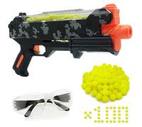 Pistola Blaster de 100 rondas con gafas protectoras para niños y niñas, compatible con dardos Nerf Hyper Rounds, fácil de recargar, soporta hasta 50 rondas