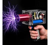 Pistola Bobina Tesla, kit de bobina Tesla portátil mejorado, mini generador de arco recargable para bobina Tesla, seguro, disparador electrónico de 10000 arcos