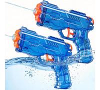 Pistola de Agua, 2 PCS Pistola Agua Niños, Pistolas de Aguas Potente, Pistolas Juguetes Aguas Largo Alcance para Guerras de Agua en Jardín, Fiestas en Piscina y Diversión en Playa (2 Azul)