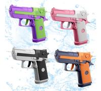 Pistola de Agua, 4 Piezas Juego de Pistolas de Agua para Niños, Water Pistola con 8-10 Metros de Larga Distancia, Mini Pistola de Agua de Plástico para Piscinas, Playas y Jardines