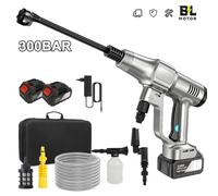 Pistola de agua a presión de 200 bar sin escobillas para lavado de autos, 3500W, 6 en 1, eficiente para lavado de jardín, compatible con batería Makita de 18V. Black 1 Battery
