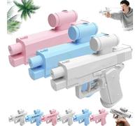 Pistola de agua bidireccional de broma, 3 pistolas de agua de broma desde la parte delantera y trasera, juguete divertido de broma de oficina y escuela 2025 (sólido, mezcla de colores)