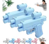 Pistola de agua bidireccional de broma, 3 pistolas de agua de broma desde la parte delantera y trasera, juguete divertido de broma de oficina y escuela 2025 (sólido, azul, X3)