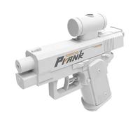 Pistola de agua bidireccional de broma, pistola de chorro de broma puede rociar desde la parte delantera y trasera