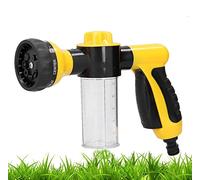 Pistola de agua con espuma 8 modos de salida limpiadora a presión para coche hogar jardín amarillo