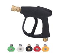 Pistola de agua de alta presión y rociador de espuma de 1 litro con 5 boquillas rociadoras - Carcasa de plástico de ingeniería con partes internas de latón y acero inoxidable -