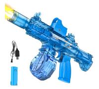 Pistola de Agua Eléctrica Automática con Efecto Fuego LED y Visor, Lanzador de Agua 320ml con Alcance 8m, Juguete de Exterior para Piscina y Jardín, Regalo de Verano para Niños y Adultos (Azul)