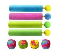 Pistola de agua - Squirteur Plage Mousse Bebé,4 piezas Lanza de agua y bola para piscina, cumpleaños, juegos al aire libre, playa, fiesta familiar