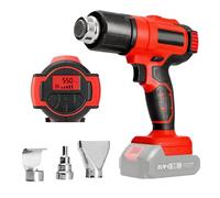 Pistola de aire caliente con batería para Makita 18 V, soplador de aire caliente, pistola de calor inalámbrica con pantalla digital LCD y 3 boquillas, pistola de aire caliente, calentamiento rápido de