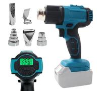 Pistola de aire caliente inalámbrica para Makita 18 V, 50-550 °C, ajustable, con pantalla LCD digital, batería de 350 W, soplador de aire caliente con 5 boquillas, pistola de aire caliente para