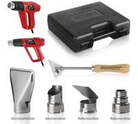 Pistola de aire caliente MONZANA® de 2000 W con estuche, 4 boquillas, raspador de pintura, 2 ajustes de , soplador de aire caliente, encendedor para parrilla