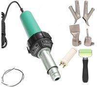 Pistola de aire caliente profesional 1600W 220V, pistola térmica pistola de aire caliente, soldador plástico, pistola de soldadura térmica, 30 ℃ a 680 ℃ ajustable, con boquillas y varillas de PE/PVC