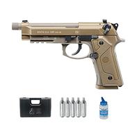 Pistola de Airsoft Beretta M9 A3 blowback CO2 (Calibre 6mm) | Arma Corta de Bolas PVC + Botella Green Gas + maletín + biberón