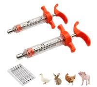 Pistola de alimentación veterinaria, pistola de drenaje continuo, dispositivo de dosificación ajustable, dispensación de medicina veterinaria, para ganso, cerdo, toro aves de corral (con 10 agujas)