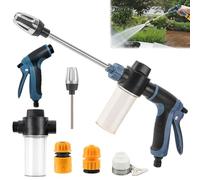 Pistola de alta presión Power Jet, Pistola De Manguera De Jardín, Pistola Manguer-a Jardin Alta Presion, Pistol-a De Pulverización De Manguera De Jar-dín, para Lavado de Coches, Jardín y Terraza (M2)