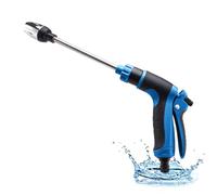 Pistola de alta presión Powerjet de agua, 3 modos de pulverización para manguera de jardín, resistente limpiador exterior, ideal para lavado de coches, jardín y terraza (azul-A)