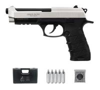 Pistola de balines ES P92 Bicolor (4,5mm) | Arma de Aire comprimido Calibre 4,5mm de CO2 y Bolas de Acero BB's + maletín y municiones