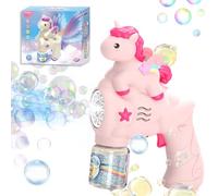 Pistola de Burbujas,Máquina de burbujasde Unicornio,Pistola Burbujas de jabon niños,Pistola de Burbujas automática,Máquina Automática Pompas de Jabón,para Niños,Adultos,Cumpleaños,Juguete de Verano
