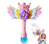 Pistola de Burbujas para Niños, Princess Bubble Wand Blower, Más de 10.000 Burbujas por Minuto (Incluye Solución para Burbujas y Luces), para Regalos, Fiestas al Aire Libre y Bodas (Rosa)