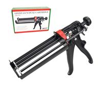 Pistola de calafateo de resina epoxi de doble cámara, pistola selladora, con selección de relación 2:1/1:1, aplicador de sellador, compatible con pistolas de calafateo manuales de 200 ml, para