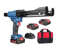 Pistola de calafateo eléctrica inalámbrica, pistola de calafateo adhesiva sin goteo, aplicador de epoxi de doble componente con 2 cargadores de batería y bolsa de almacenamiento, 4 velocidades