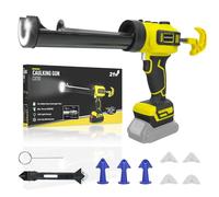 Pistola de calafateo inalámbrica para baterías Dewalt de 20 V, pistola de calafateo sin goteo con luz LED, 10 onzas/300 ml, pistola de calafateo ajustable de 4 velocidades, herramienta de llenado y