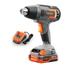 Pistola de Calor a Batería de 20V FX-E1HLP20 FUXTEC - con Batería de 2Ah y Cargador de 2,4A