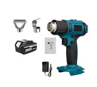 Pistola de calor de 2000 W para batería de 18 V, soplador térmico industrial, máquina de aire caliente eléctrica de mano con 2 boquillas, calentamiento rápido (1 batería)