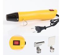 Pistola de calor de 350 W con 2 niveles de temperatura y 2 boquillas, ventilador portátil para bricolaje, encogimiento y eliminación de pintura, incluye soporte de metal, ventilador de calefacción de