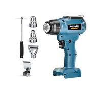 Pistola de Calor Inalámbrica para Baterías Bosch de 18 V (baterías no incluidas), con Temperatura Regulable Hasta 550 °C en Luchtvolume de Aire Regulable, Incluye 4 Boquillas de Acero Inoxidable