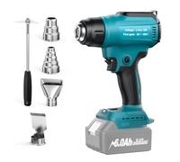 Pistola de calor inalámbrica para Makita 18 V LXT Series batería (sin | Para soldar, doblar tubos, eliminación de color, pistola de calor, calentamiento rápido de 60 segundos, con 4 boquillas