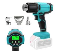 Pistola de Calor Inalámbrica para Makita de 18V Batería, Pantalla digital LCD Pistola de Aire Caliente con 3 Boquillas, Temperatura Máx. 540 °C, Calentamiento Rápido, Para Manualidades (sin batería)