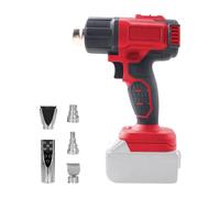 Pistola de calor inalámbrica, temperatura de hasta 550 °C, pistola de aire caliente inalámbrica con 5 boquillas y pantalla LCD para manualidades, encogimiento de PVC, pelado de pintura (sin batería)