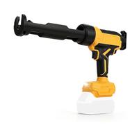 Pistola de cartucho con batería, compatible con batería DeWalt 18 V 20 V, 600 kg de fuerza de empuje, pistola eléctrica de silicona ajustable en 6 niveles con luz LED para cartuchos de 300 ml (sin
